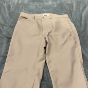 Size 10 beige pleather pants straight cut